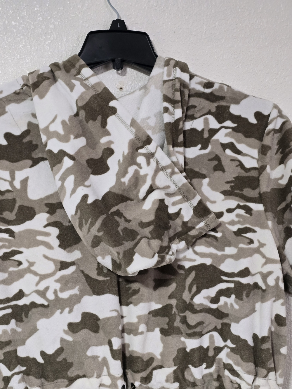 Lug Skipper Coverup Hooded Romper Camo Taupe Terry Cloth Size XL - Picture 10 of 10